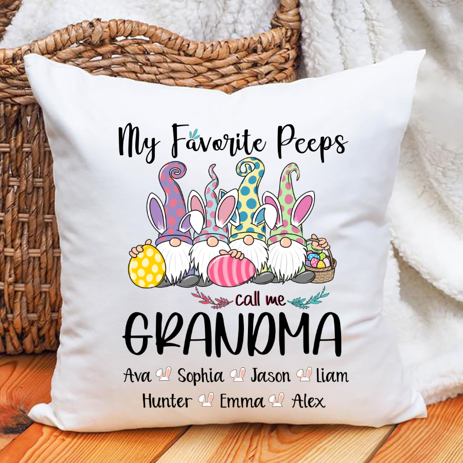 My Favorite Peeps Call Me Grandma Easter Indoor Pillow