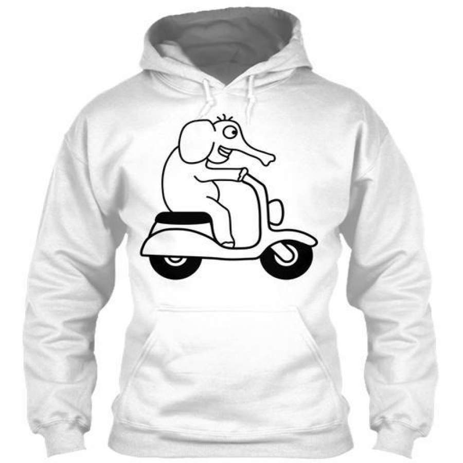 Moped Elephant Womens S Gildan Hoodie Sweatshirt