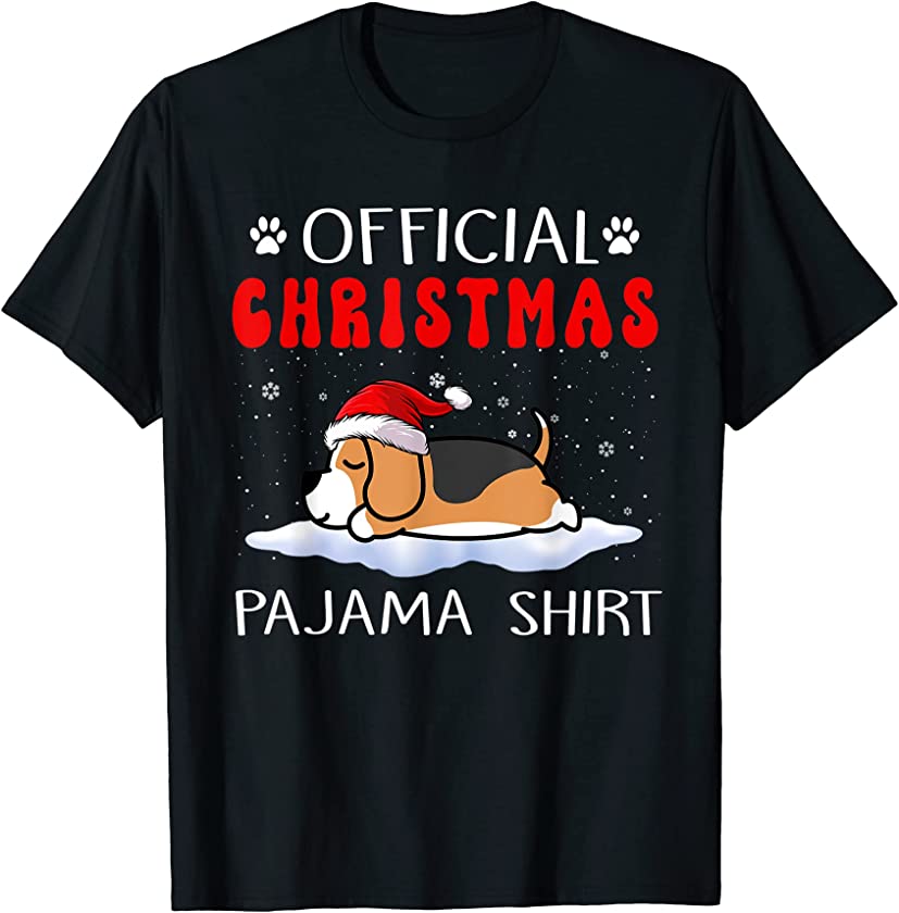 Beagle Dog Official Christmas Pajama Puppy Funny Xmas T-Shirt