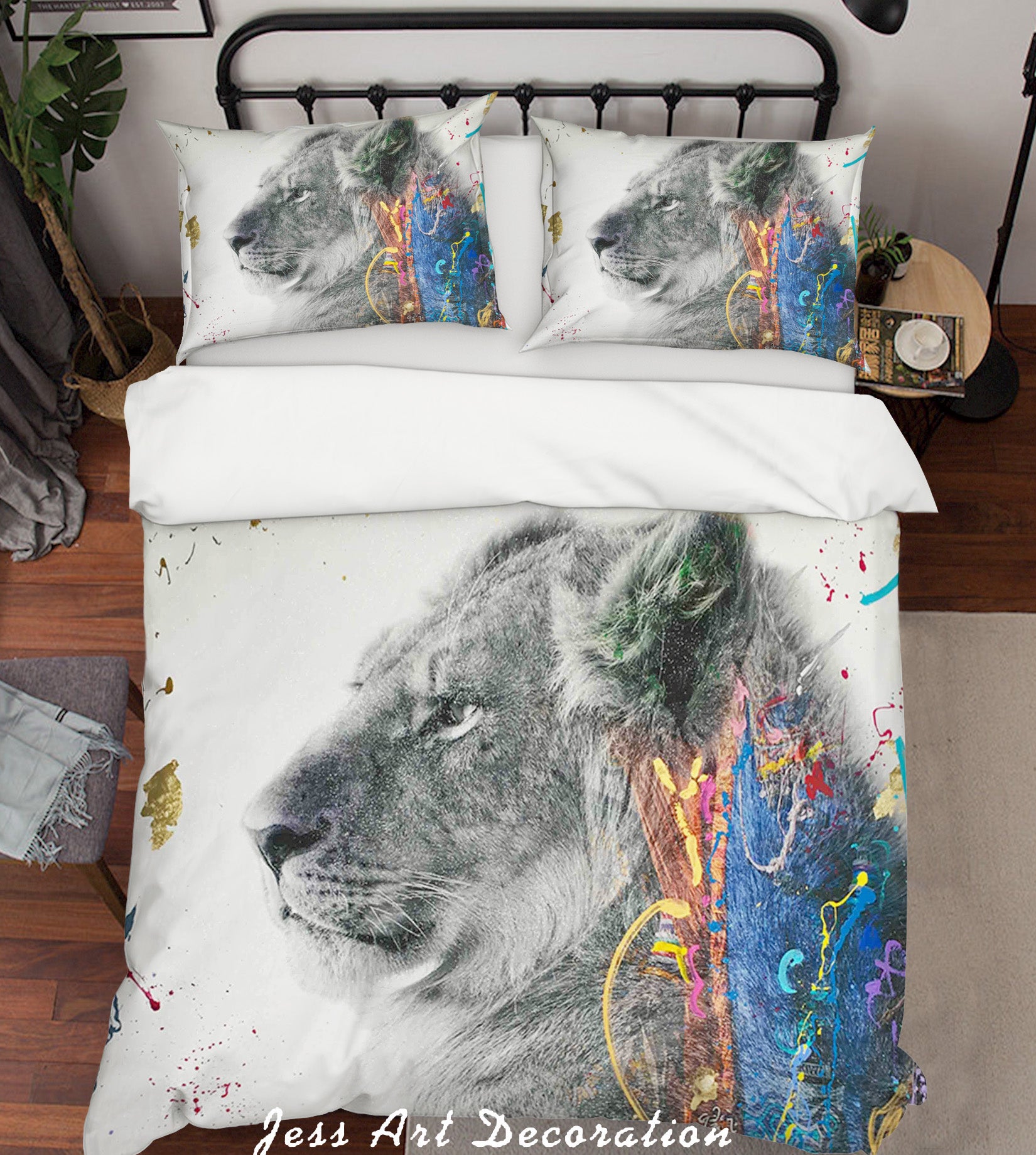 3D Fine Art Lion Animal Quilt Cover Set Bedding Set Duvet Cover Pillowcases Lxl