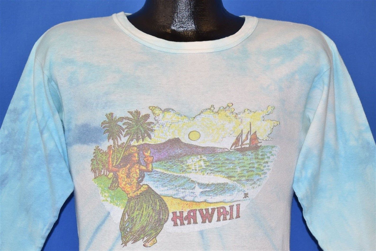 70S Hawaii Weed Maui Wowie Rib Knit Ls T-Shirt