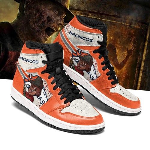 Denver Broncos Horror Jordan Sneakers For Fan High Top Shoes Air Jordan High Sneakers Sport Sneakers