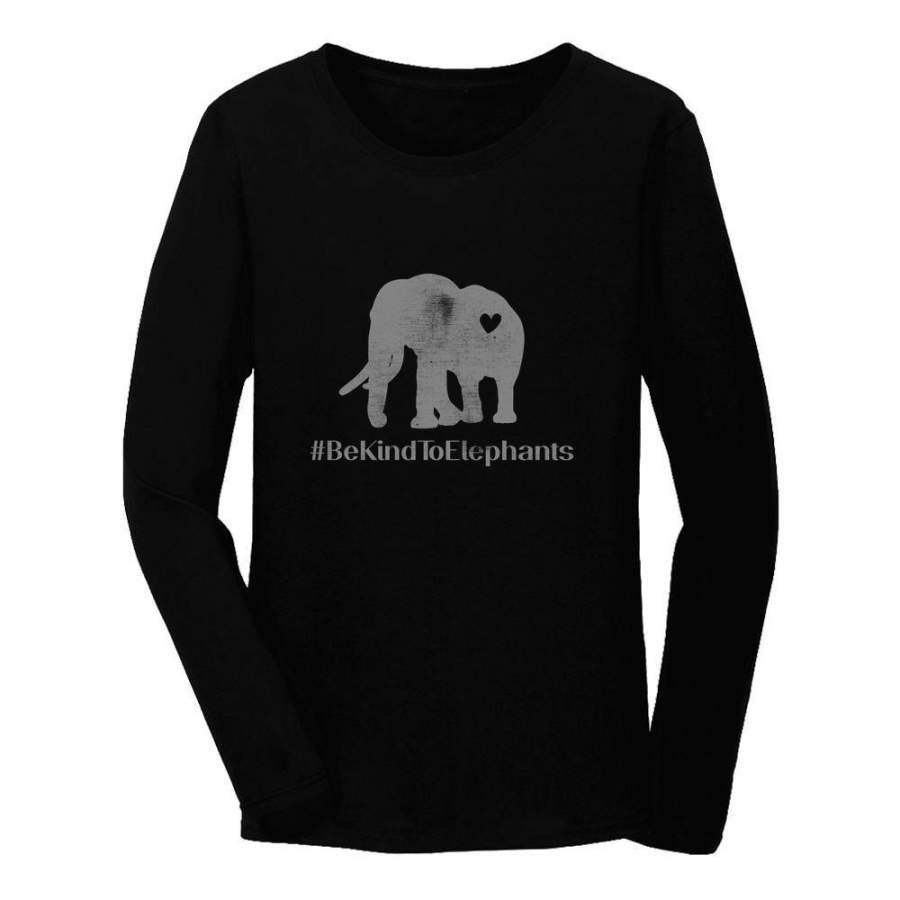 Be Kind To Elephants Support Women Long Sleeve T-Shirt