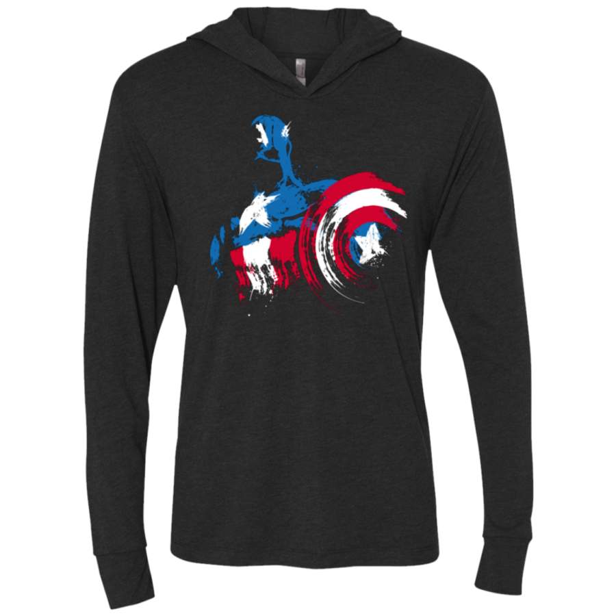 The Captain is Coming Triblend Long Sleeve Hoodie Tee