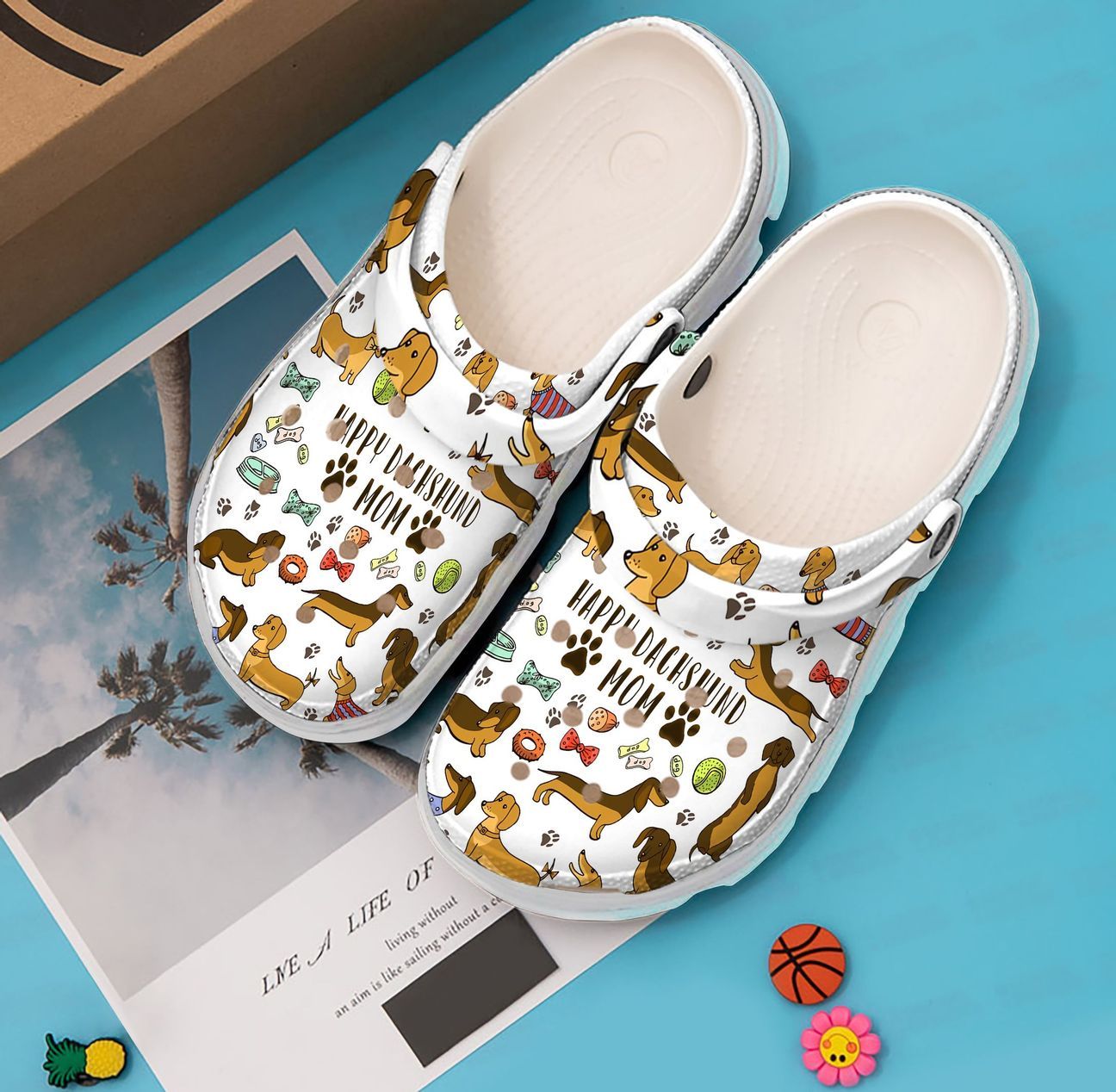 Dachshund Personalized Clog, Custom Name, Text, Color, Number Fashion Style For Women, Men, Kid, Print 3D Happy Dachshund Mom