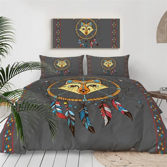 Fox Dream Catcher 3 Pieces Quilted Comforter Set