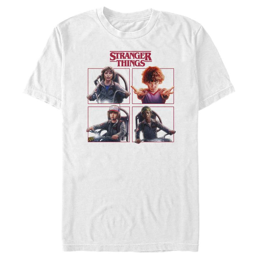 Stranger Things Men’s Character Squares  T Shirt