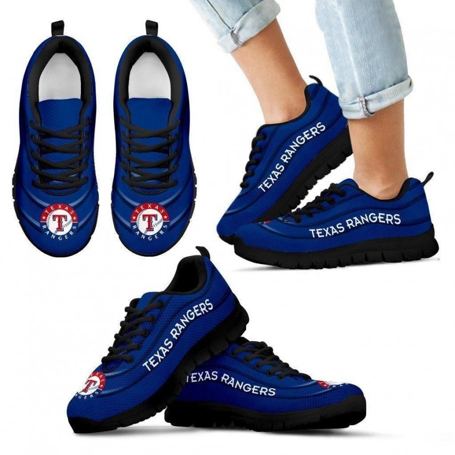 Wave Red Floating Pattern Texas Rangers Sneakers #863