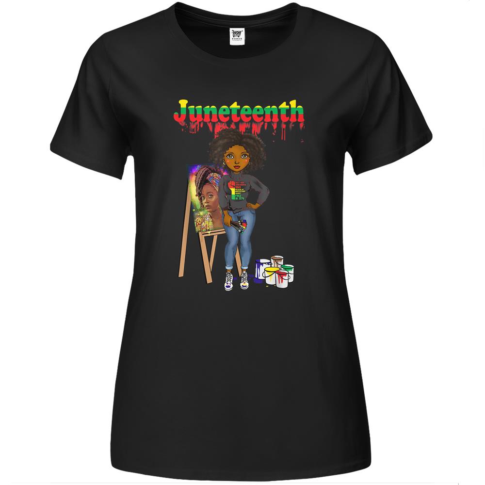 Juneteenth Shirt, Juneteenth Premium Womens T Shirts, Juneteenth Tee Shirts, Juneteenth Black Women Melanin Artist Women Premium Womens T Shirts