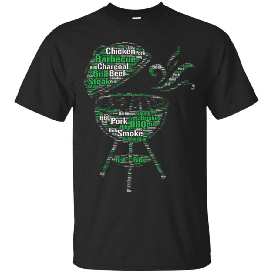 AGR BBQ Grill Smoker Word Cloud T-Shirt