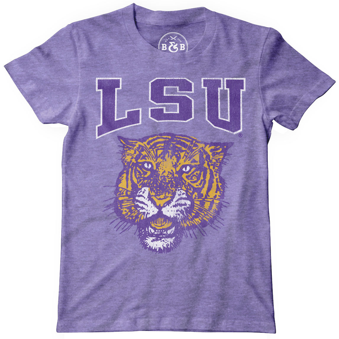 B&B Dry Goods LSU Tigers 78 Tiger Arch Youth T-Shirt – Purple Melange