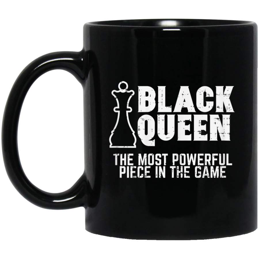 Womens Black Queen Most Powerful Chess African American Women Gift Black Mugs