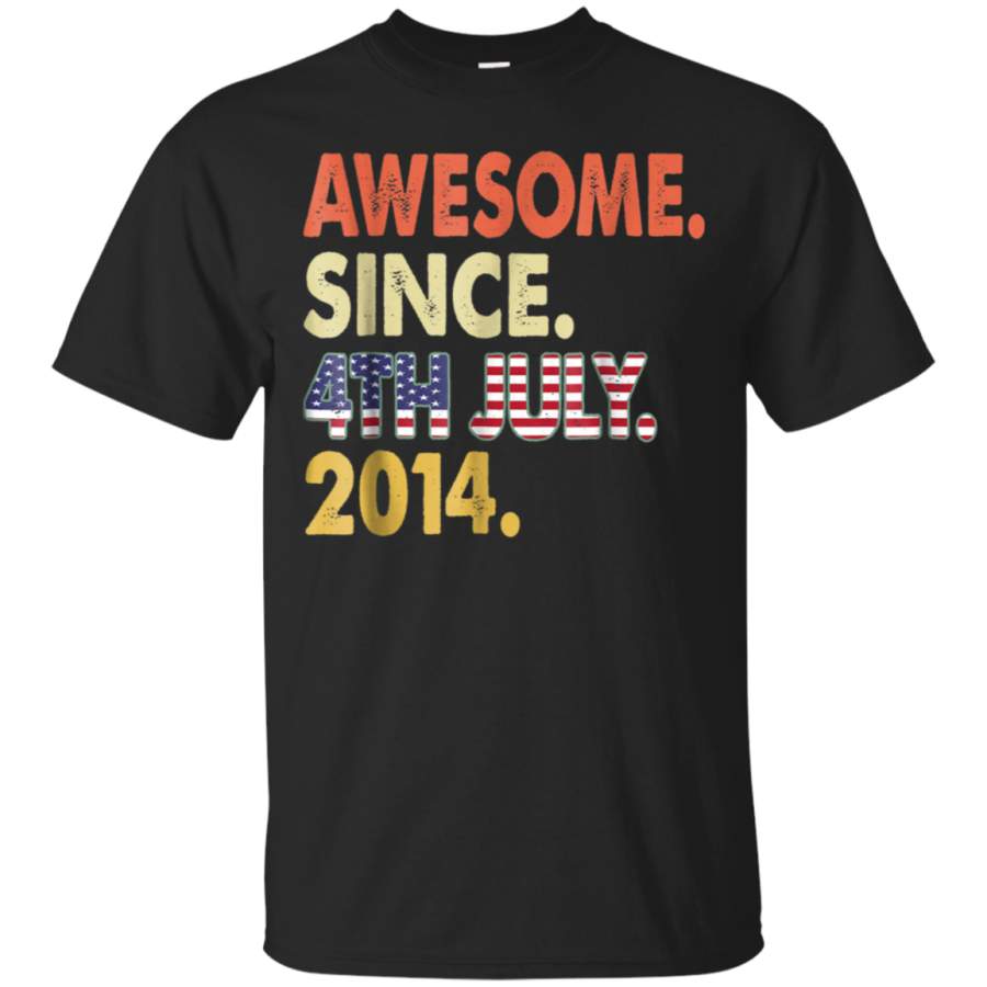 AGR Awesome Since USA Flag 4th July 2014 Shirt 4th Bday Kid Gift