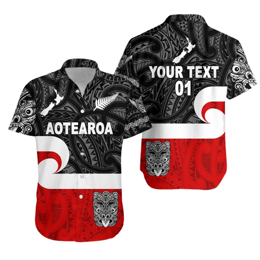 (Custom Personalised) Maori Aotearoa Haka Hawaiian Shirt New Zealand Simple, Custom Text And Number Lt8