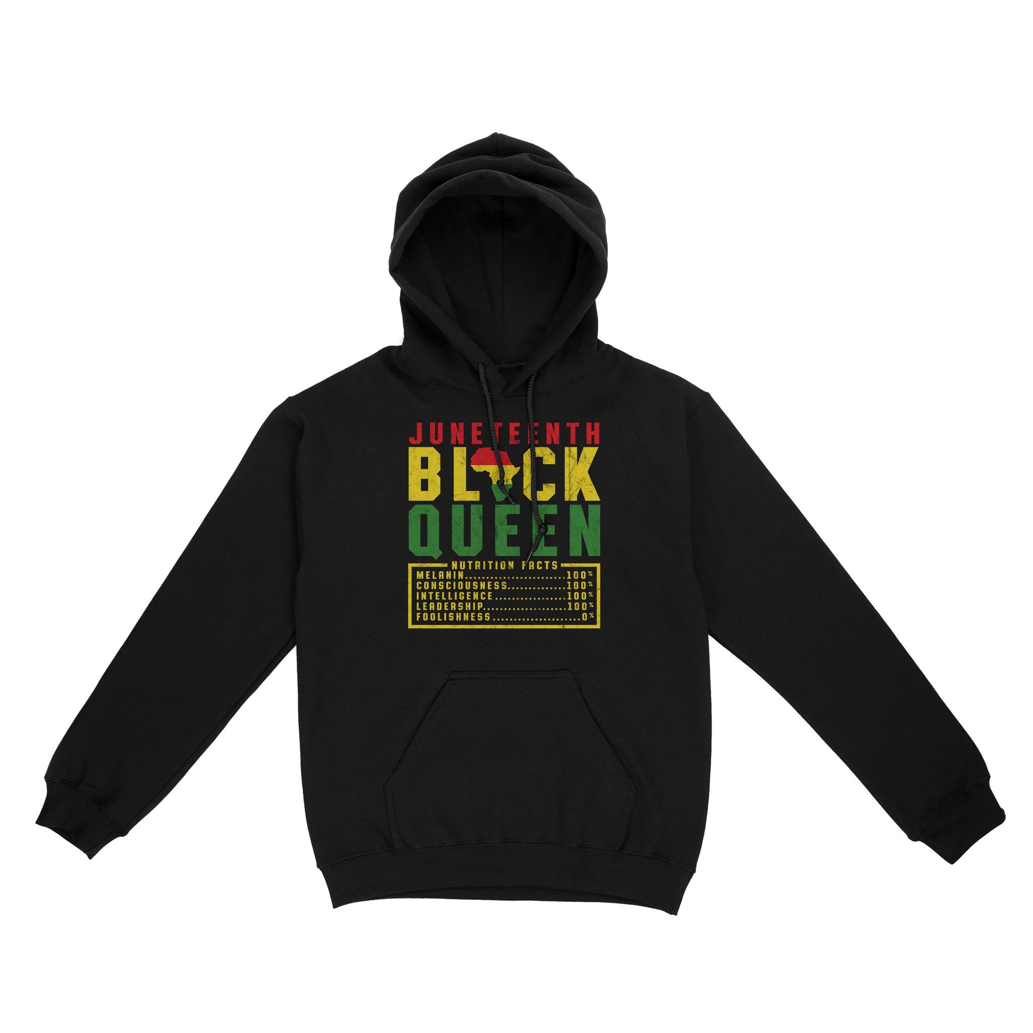 Juneteenth Women S Black Queen Nutrition Melanin Black Pride Shirt – Standard Hoodie