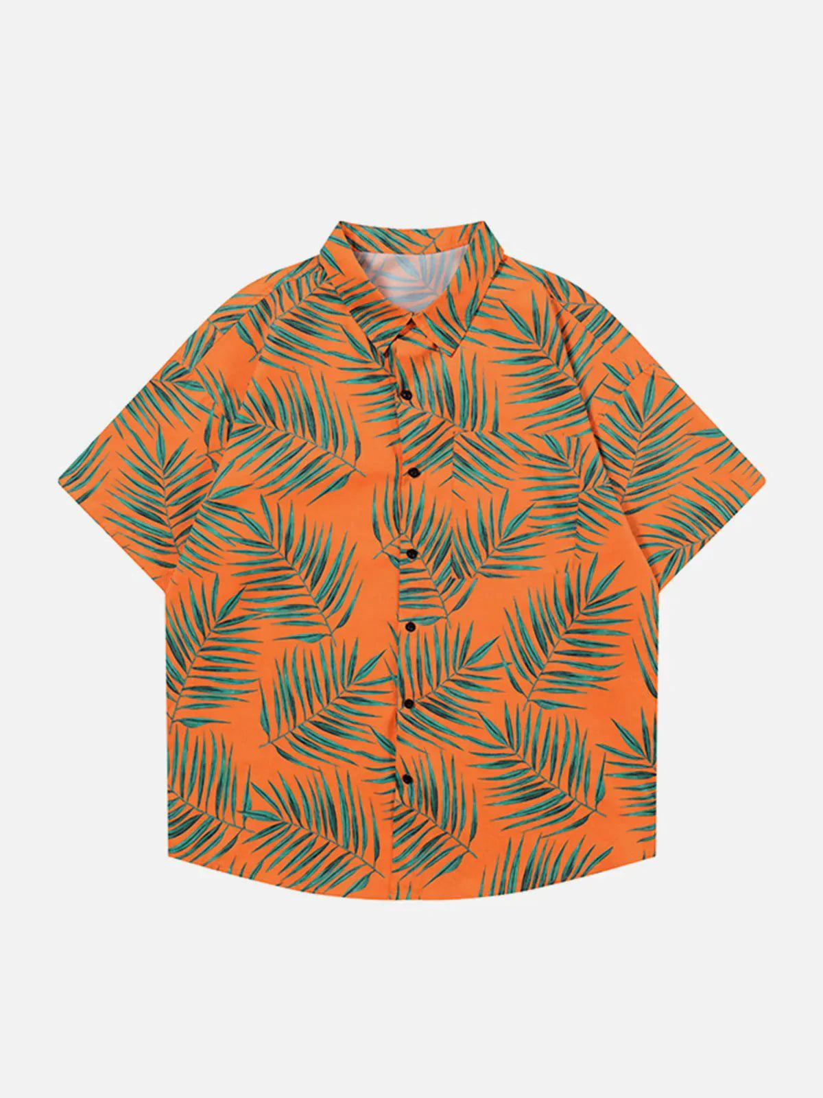 Talishko™ – Leaf Print Short Sleeve Shirt