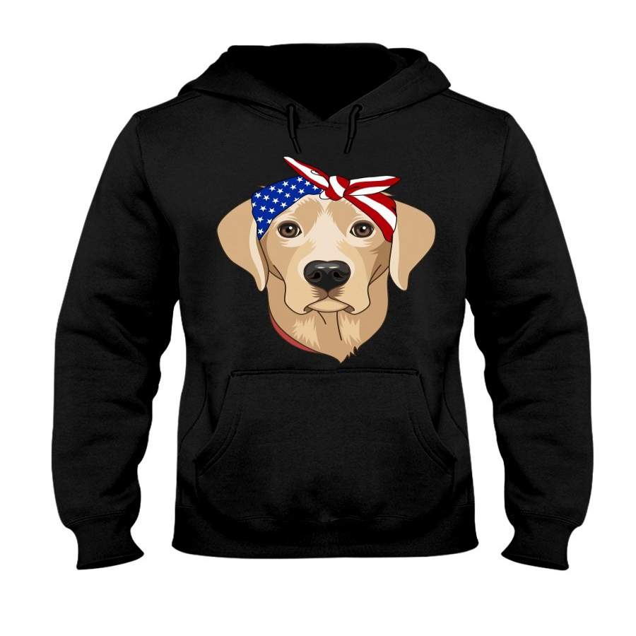 4th Of July Labrador American Flag Hoodie Gift For Dog Lovers