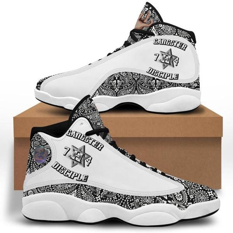 Gangster Disciple Gang JD13 Sneakers For Men and Women, Air JD13 Shoes, Cool Gangster, Printed Shoes