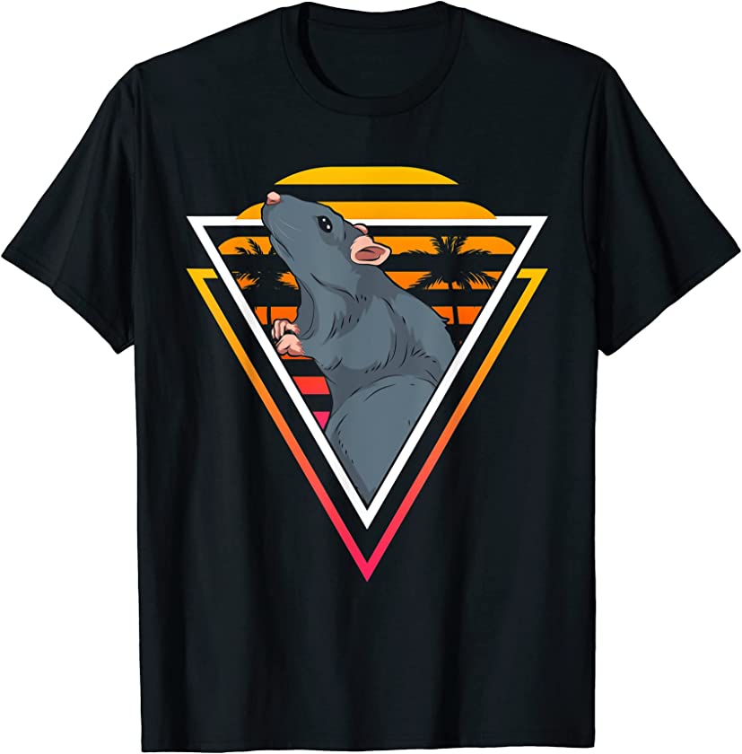 Vaporwave Animal 80s Art Aesthetic Rodent Pet Rat T-Shirt