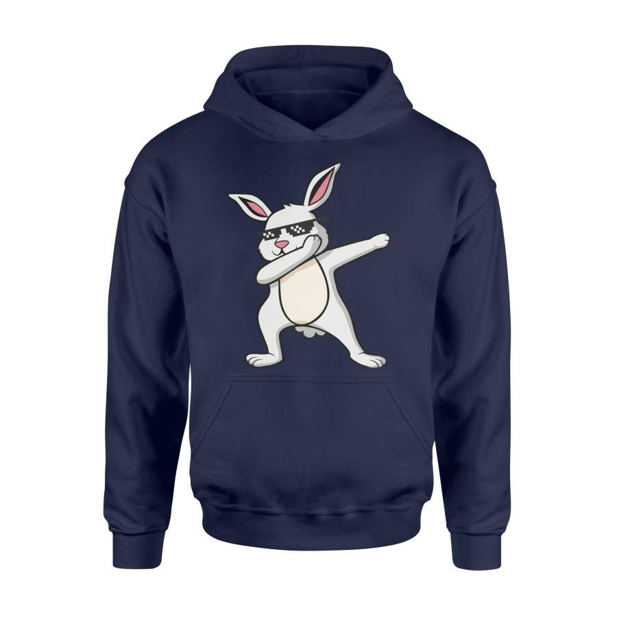 Dabbing Easter Bunny  Thug Meme White Rabbit Hoodie