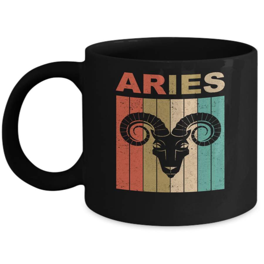 Vintage Aries Zodiac March April Birthday Gift Mug