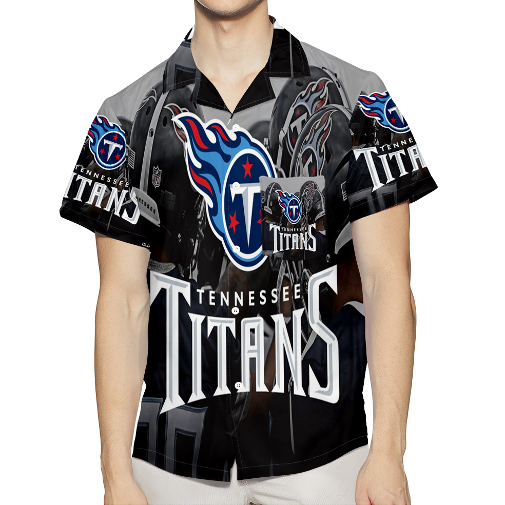 Tennessee Titans Emblem V21 3D All Over Print Summer Beach Hawaiian Shirt With Pocket