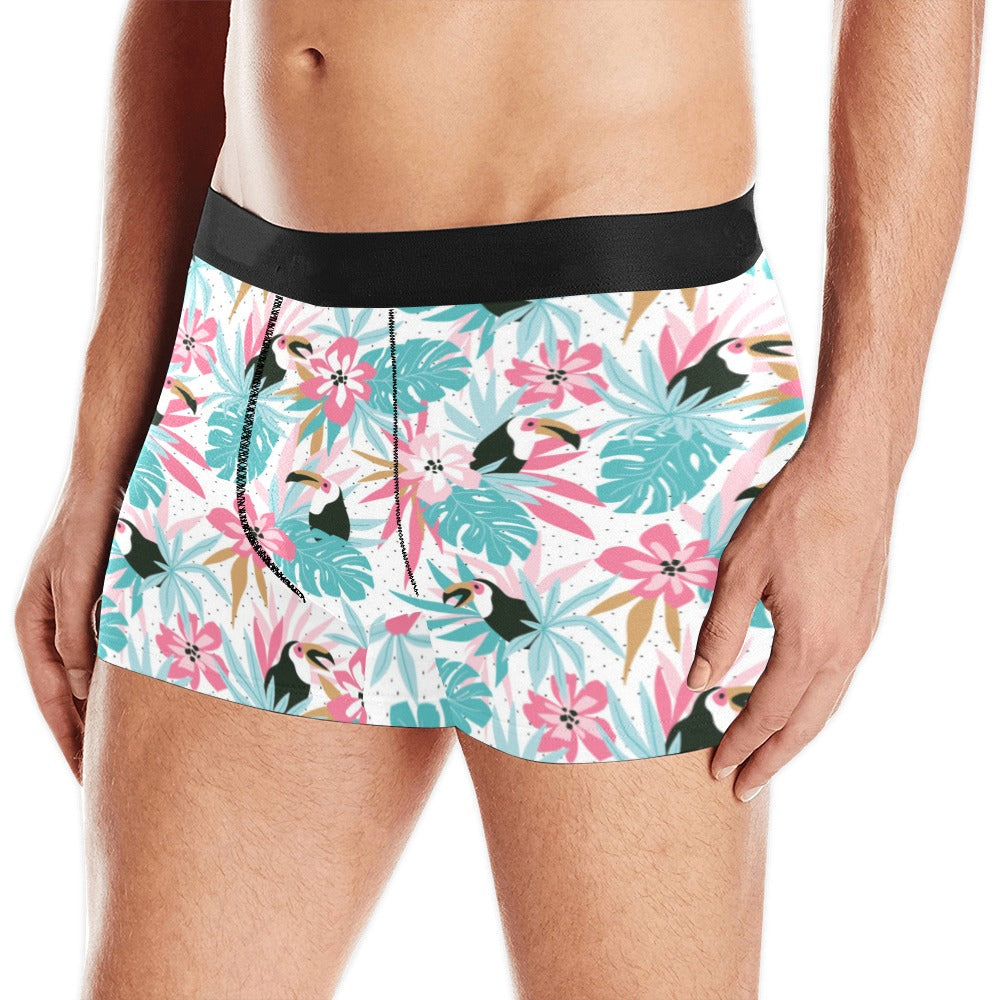 Toucan Tropical Flower Leave Pattern Men’S All Over Print Boxer Briefs Men’S Underwear