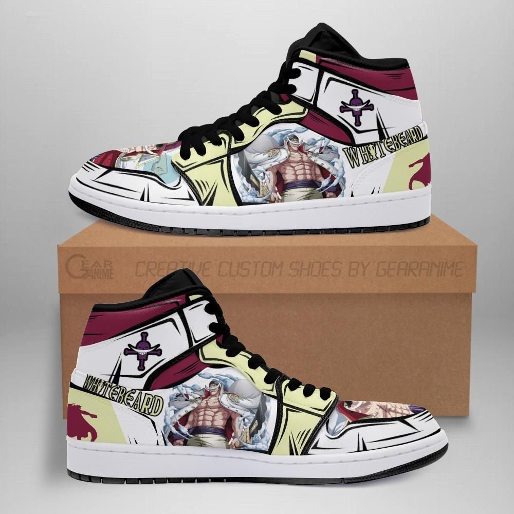 Yonko Whitebeard Sneakers Custom Anime One Piece Shoes Unisex Men Women