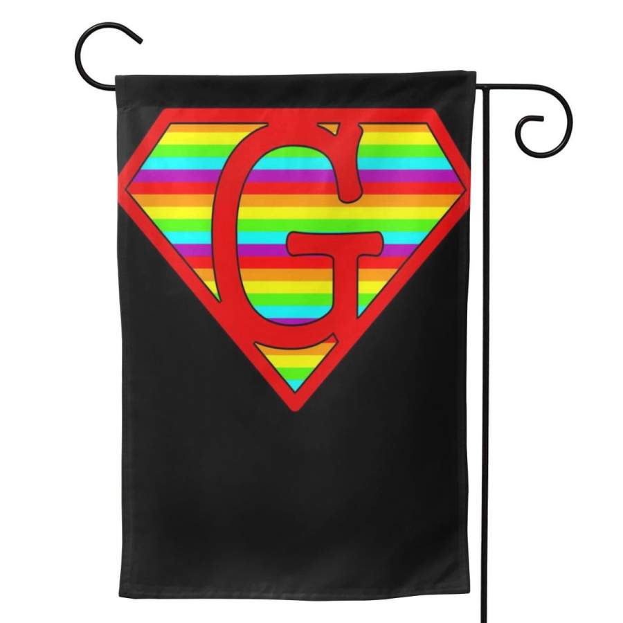 2 Pcs Garden Flag Super Gay Logo Horizontal Poster 12.5″x18″ -Mothers Day, Birthday Gifts for Mom, Dad, Wife, Husband, Daughters, Grandma, Friends