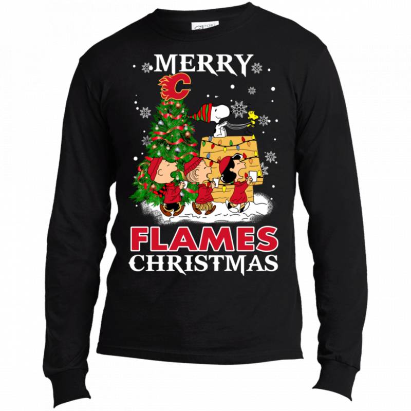 Merry Calgary Flames Christmas Snoopy Ugly Sweater Style Shirts