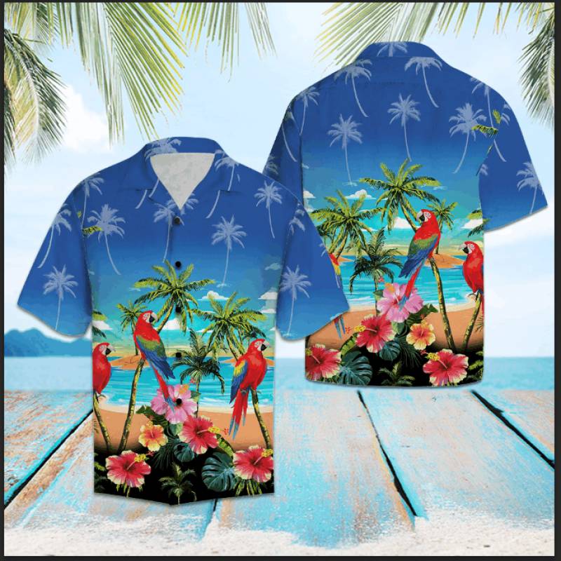 Artsyhomes Parrot Ocean Palm Tree Hawaiian Ha63188