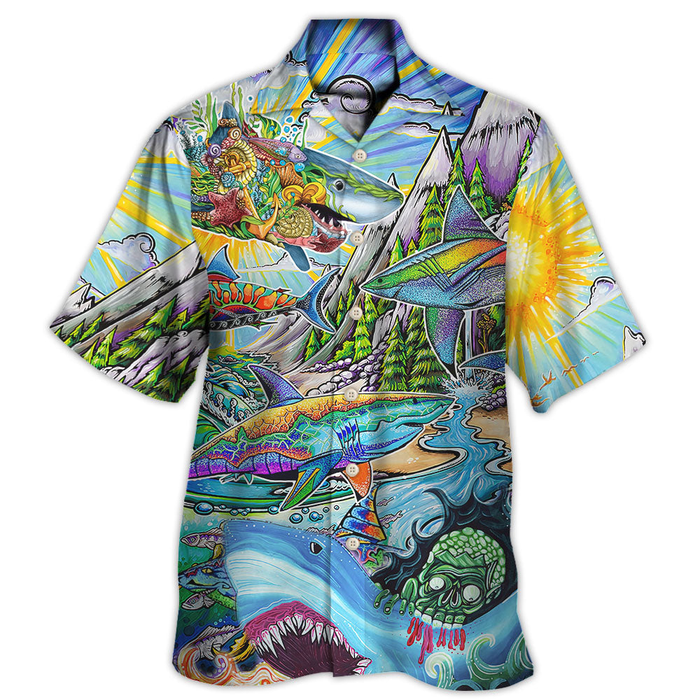 Hippie Shark Colorful Art Peace Hawaii Shirt Ha38321