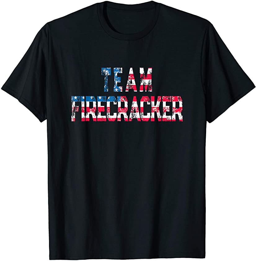 Vintage US Flag Team Firecracker Fourth of July T-Shirt