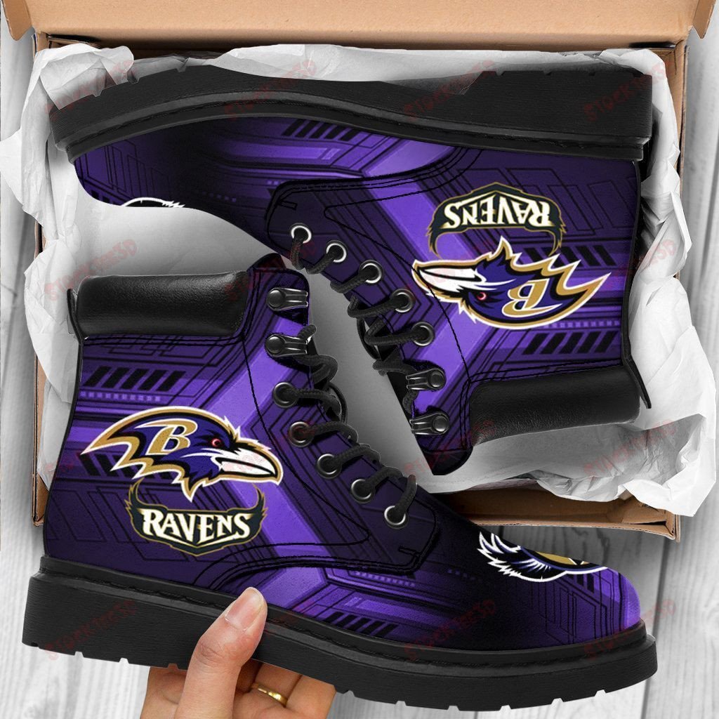 Baltimore Ravens Boots – Premium Shoes/ Premium Leather Boots – Gift For Sports Lovers 193