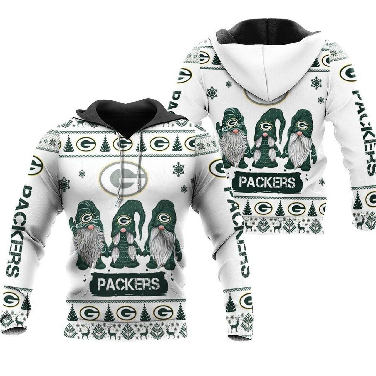 Christmas Gnomes Green Bay Packers Ugly Christmas 3D Printed Sweatshirt 3D 3D Hoodie Sweater Tshirt Hoodie6563