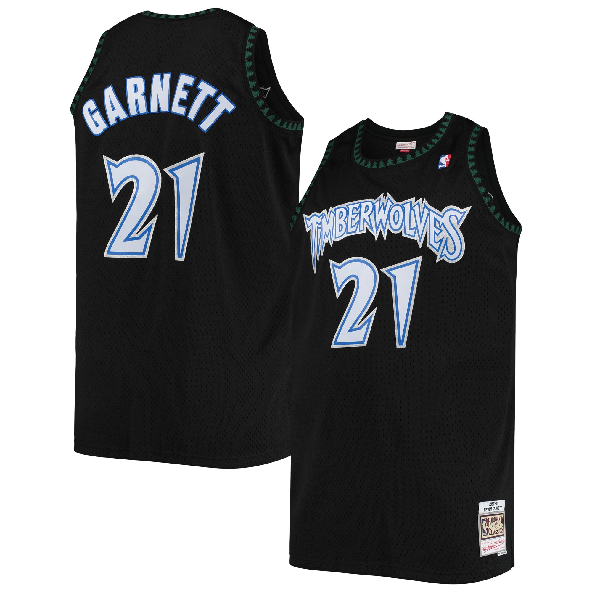 Men's Mitchell & Ness Kevin Garnett Black Minnesota Timberwolves Big & Tall Hardwood Classics Jersey