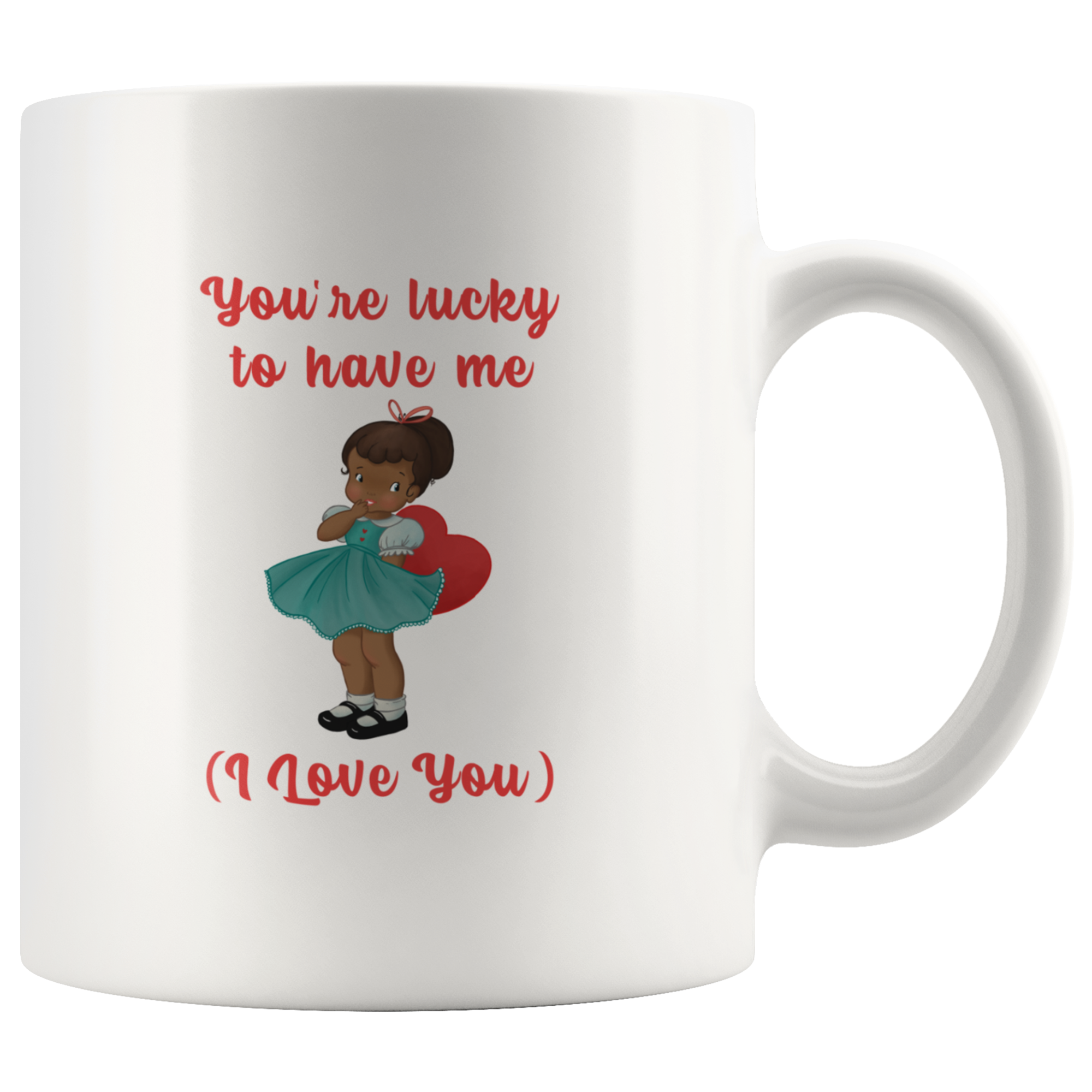 Valentine Gift For Husband Boyfriend Retro Valentine Black Girl Cute Love Mug For Him