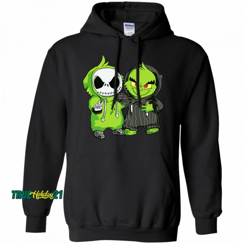 The Grinch Skelington and Grinch Face Swap Hoodie