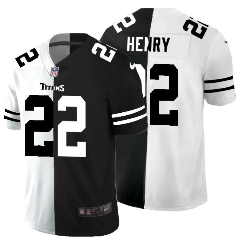 Tennessee Titans Derrick Henry #22 NFL 2020 Black And White Jersey