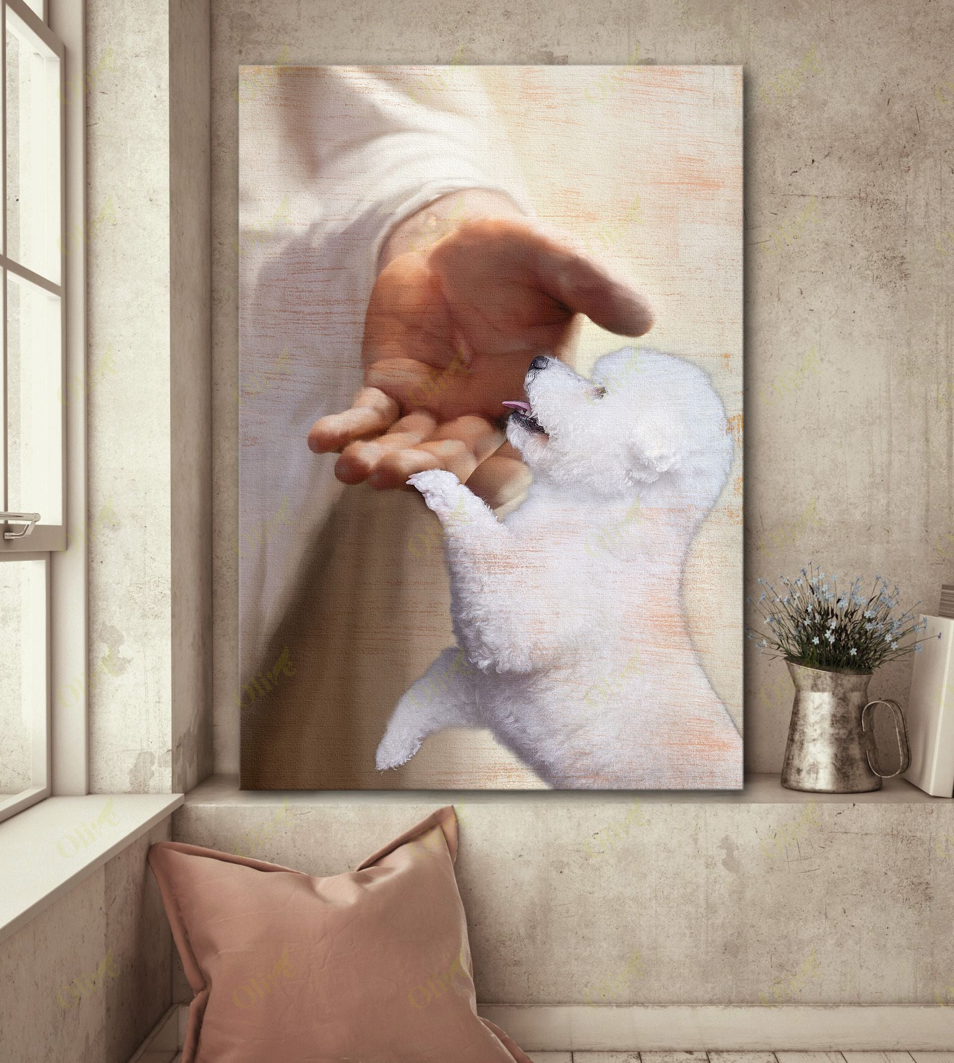 Bichon Frise – Take My Hand Special Canvas Wall Art Home Decor