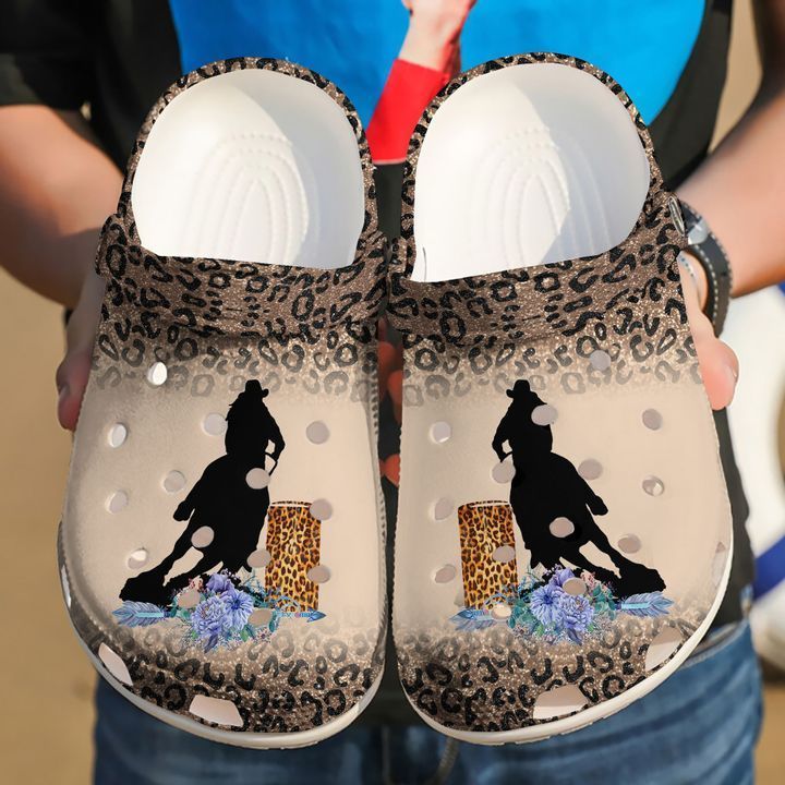 Barrel Racing Cheetah Sku 73 Crocs Clog Shoes