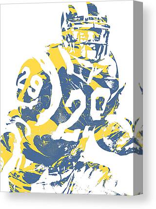 Eric Dickerson Los Angeles Rams Pixel Art 11 Joe Hamilton Canvas Print