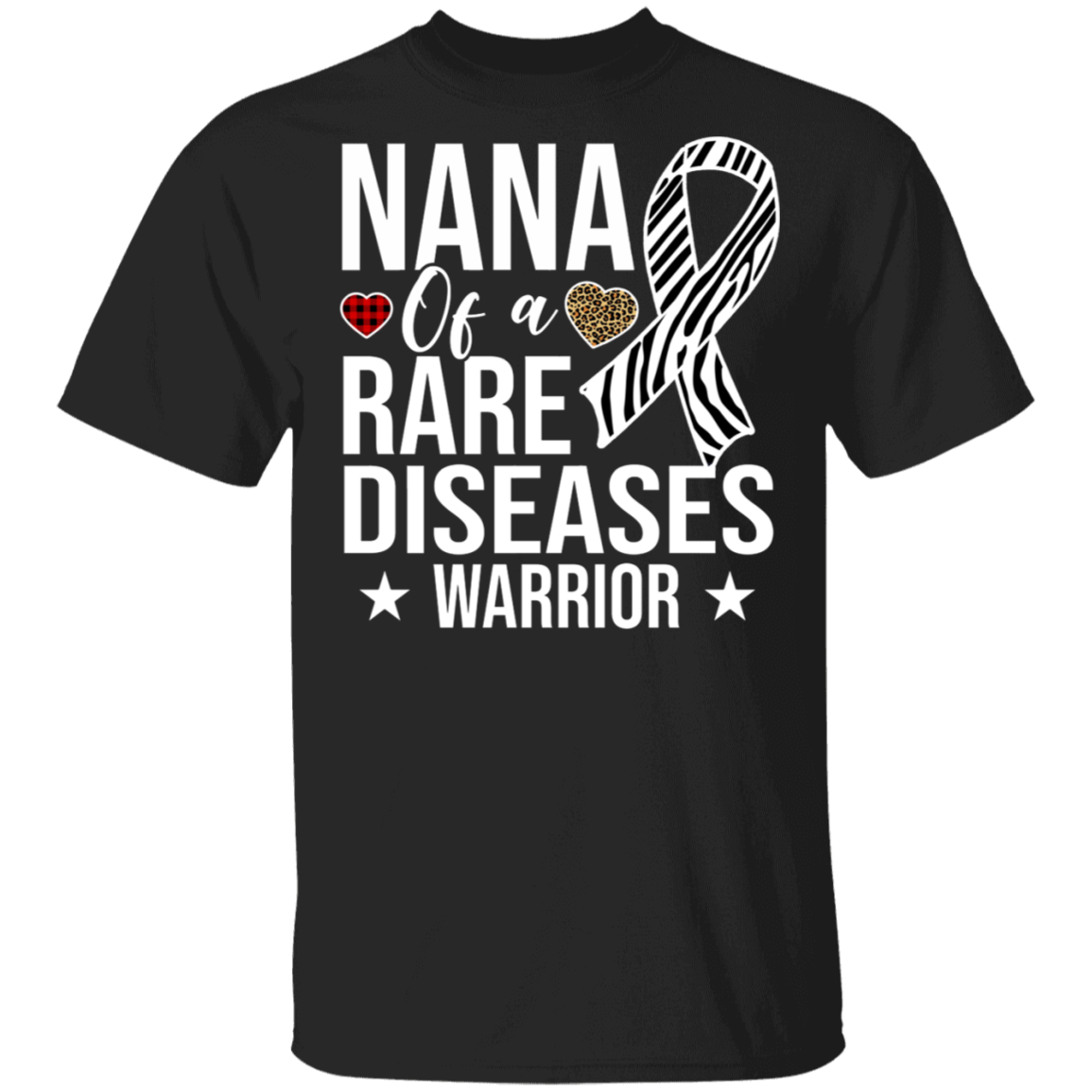 Rare Diseases  Family Shirt Nana Of A Rare Diseases Warrior Funny Rare Diseases Leopard Buffalo Plaid Family T-Shirt