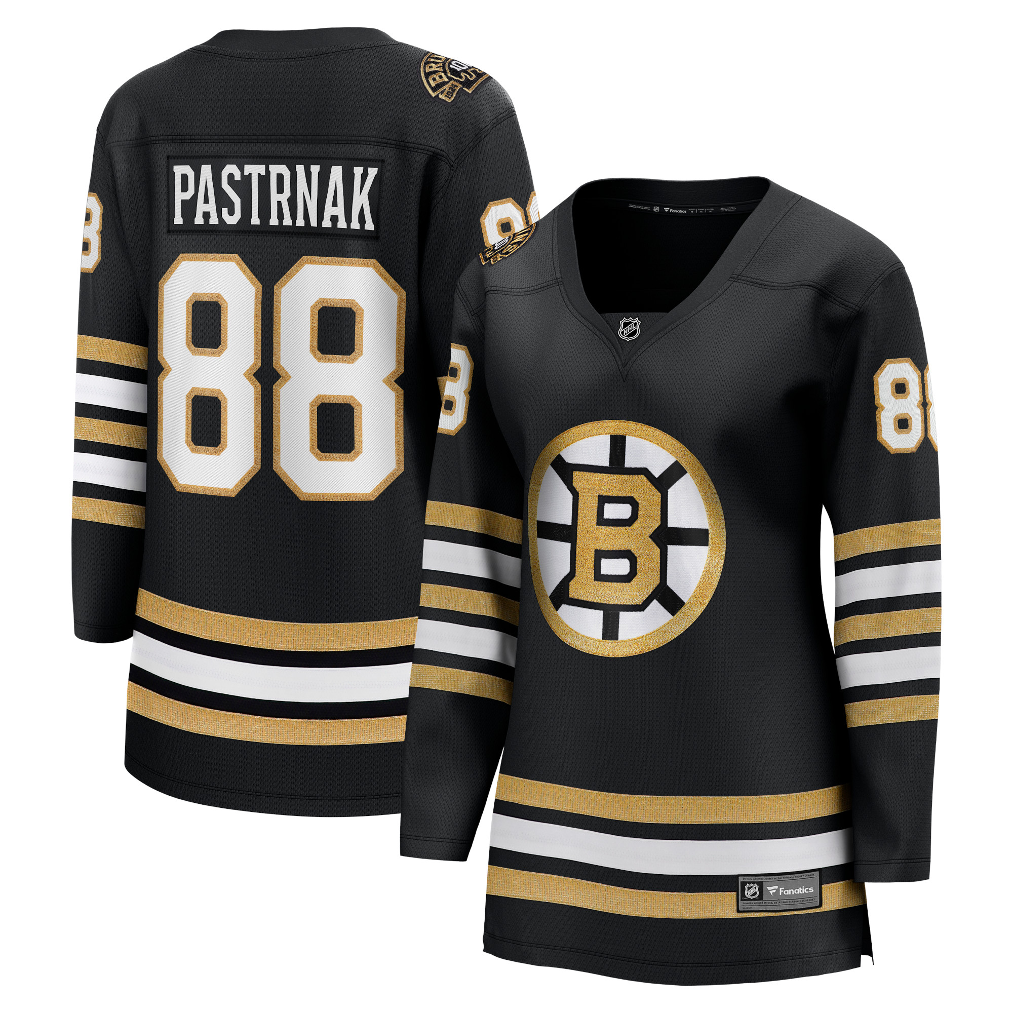 David Pastrnak Boston Bruins Branded Women's 100th Anniversary Premier Breakaway Player Jersey – Black