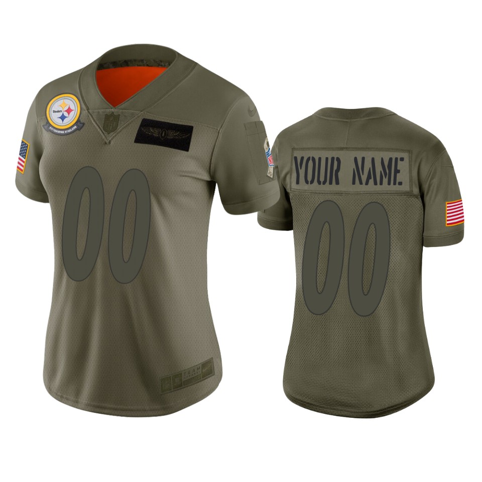 Womens Pittsburgh Steelers Custom Camo 2019 Salute To Service Limited Jersey