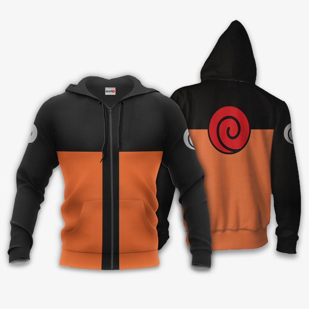 Uzumaki Naruto Uniform Costume Hoodie Shirt Anime Jacket