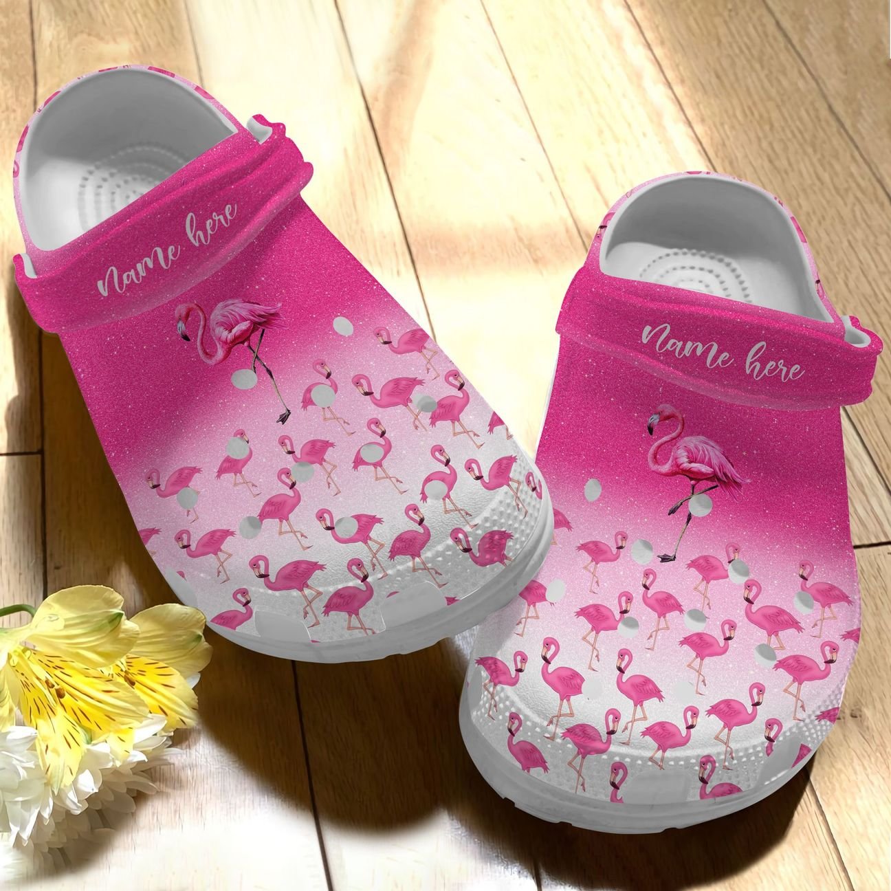 Flamingo Personalize Clog, Custom Name, Text, Fashion Style For Women, Men, Kid, Print 3D Beautiful Flamingos