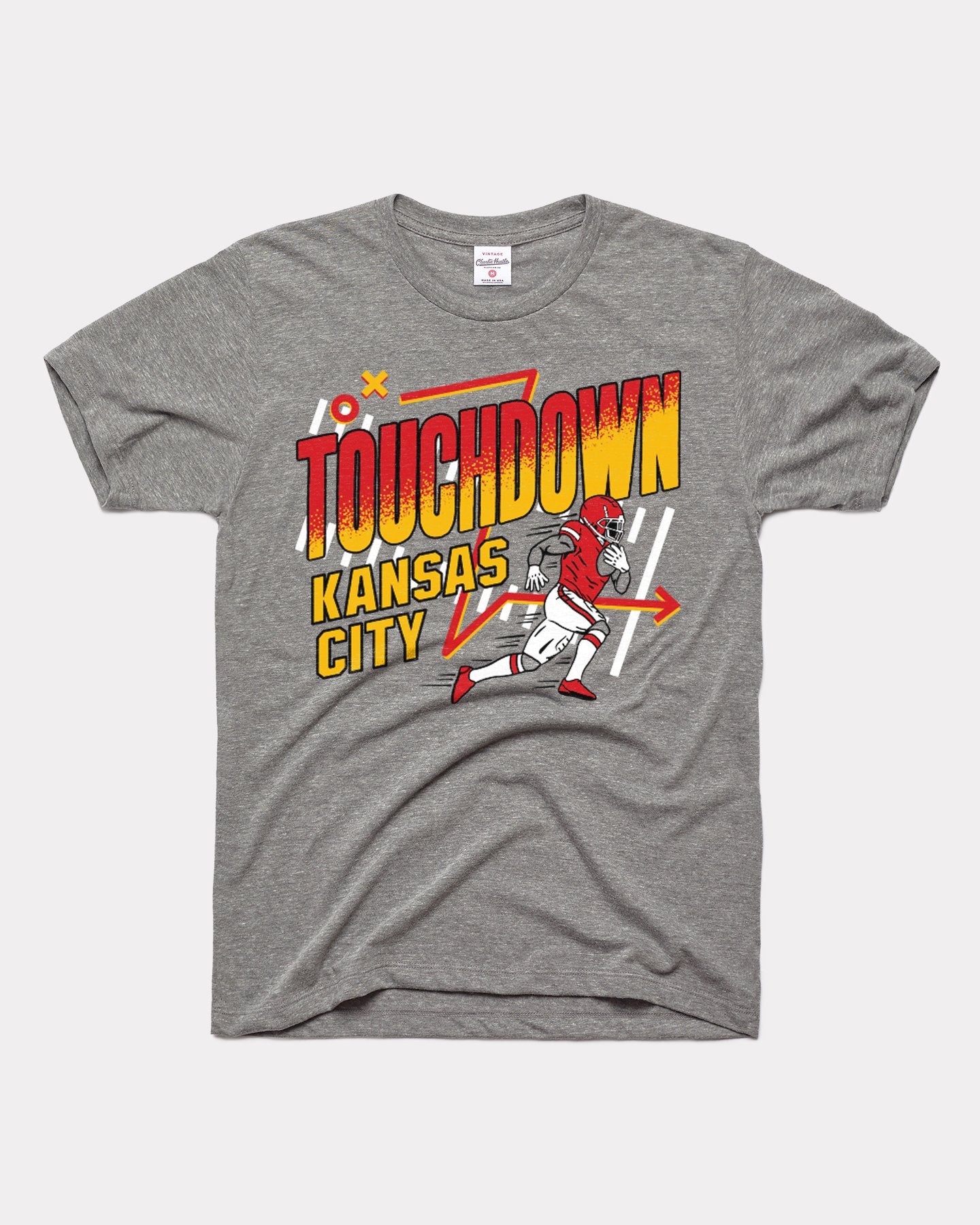 Touchdown Play Kansas City Vintage Grey T-Shirt