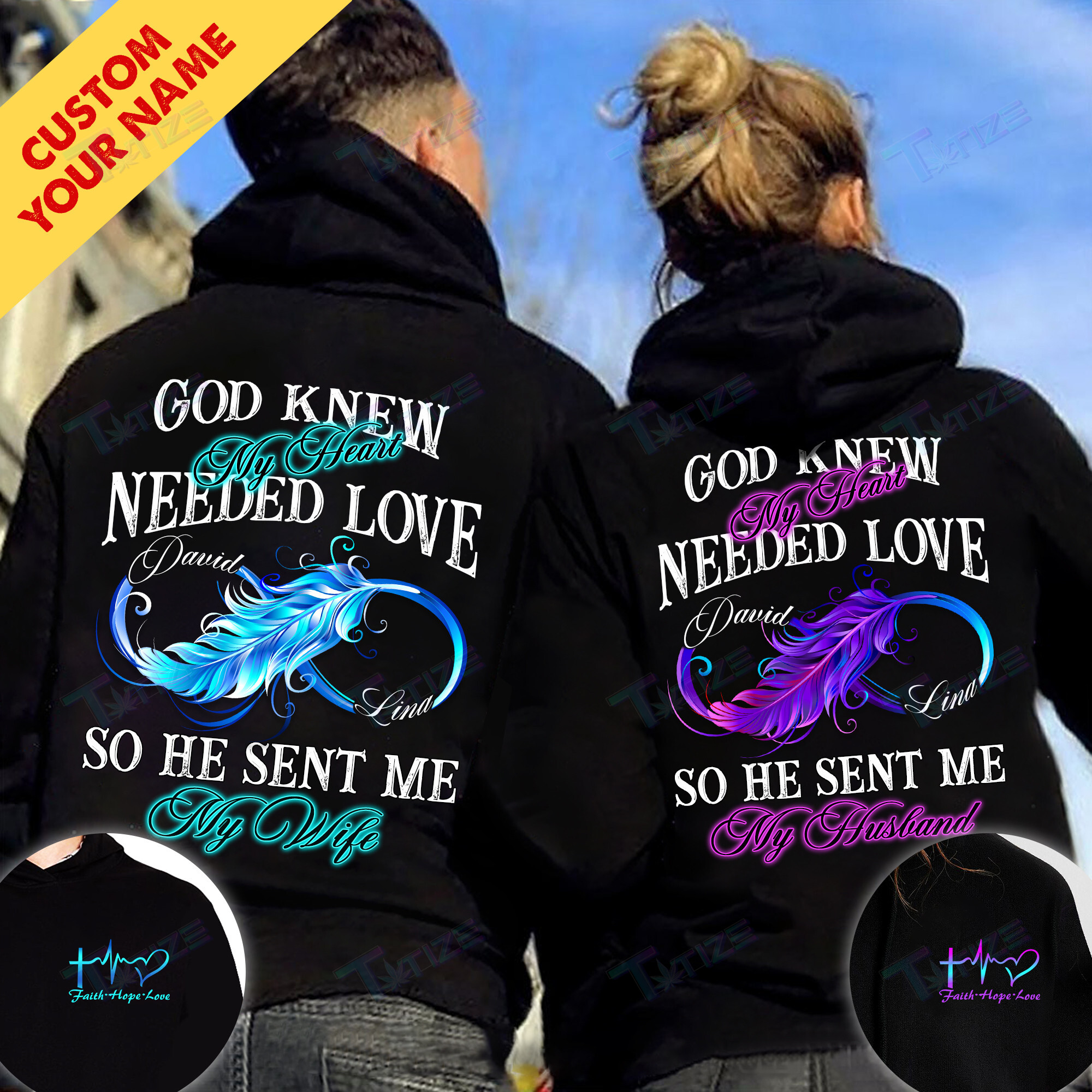 Faith Gifts, Personalized Custom 3D Couple Shirt Faith Hope Love Matching Shirt 3D All Over Printed Shirt, Sweatshirt, Hoodie, Bomber Jacket Size S – 5Xl