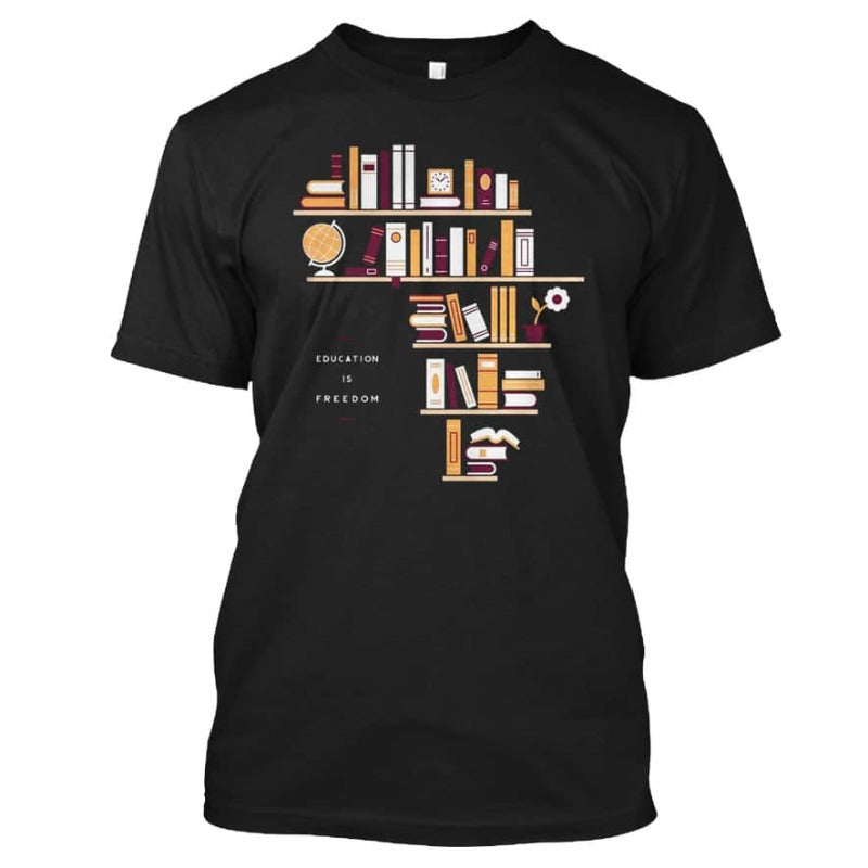 Africa Education Is Freedom Library Gift Book Lovers T shirt